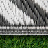 Outdoor Rug Reversible Mat Plastic Straw Rug Portable RV Camping Mat for Garden Deck Picnic Indoor, 121 x 182 cm (4 x 6 ft), Black & White