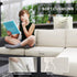 Five Piece Rattan Garden Furniture Set with Gas Fire Pit Table and Footstool - Black and Cream White