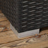 Seven-Piece Rattan Garden Set, with Glass-Top Table - Black/Beige