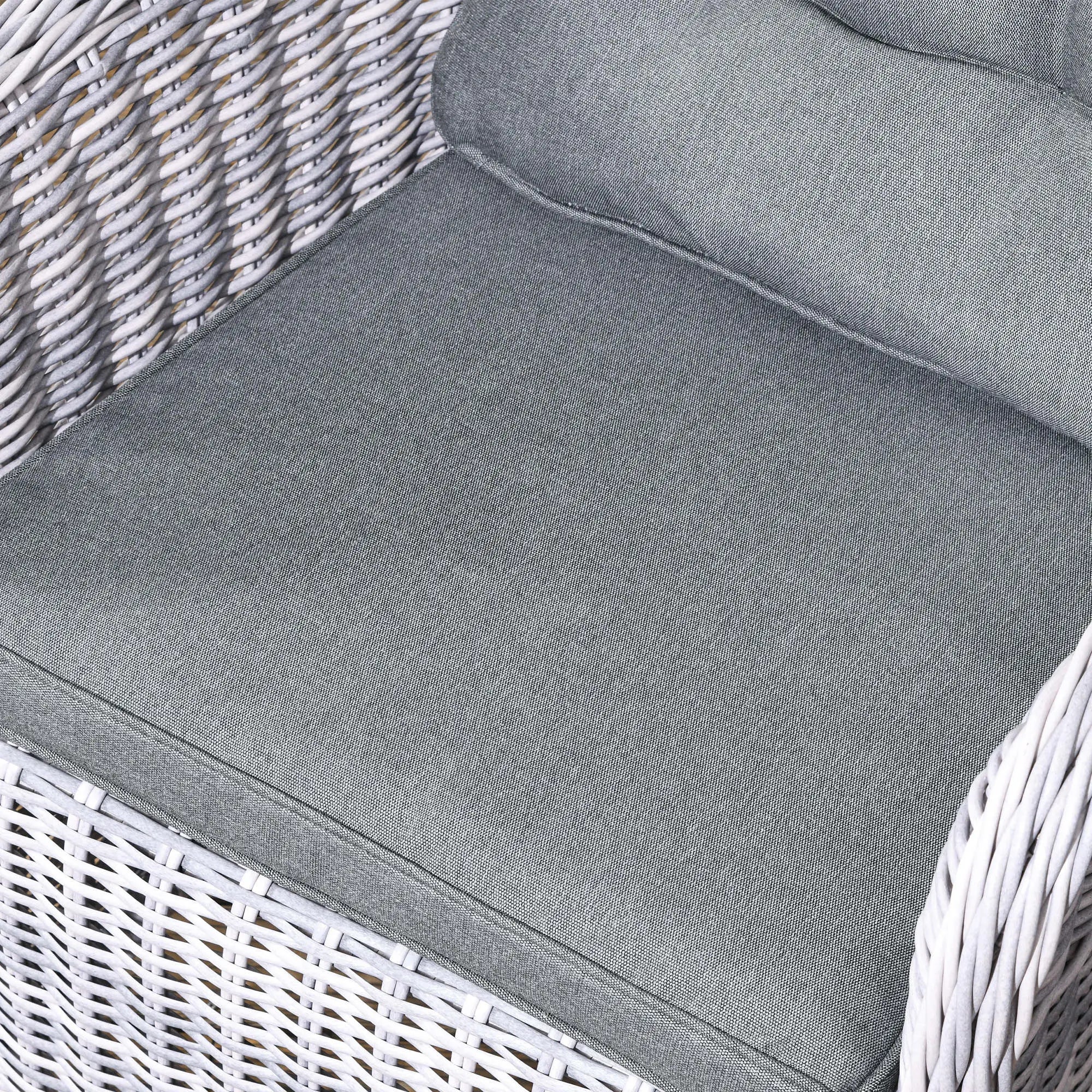Seven-Piece Rattan Dining Set - Mixed Grey