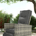 4 Piece Rattan Garden Furniture Set Outdoor Sofa Sectional Set with Glass Top Table for Poolside, Light Grey