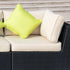 8 Pieces PE Rattan Corner Sofa Set with Thick Cushions, Aluminium Outdoor Rattan Garden Furniture Set with Glass Top Table, No Assembly Required, Black