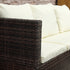 3 Pieces Rattan Garden Furniture Sofa Set, 4 Seater Garden Corner Sofa with 5-Level Reclining Sun Lounger and Storage Coffee Table, Outdoor Furniture Conservatory Set with Cushions, Brown