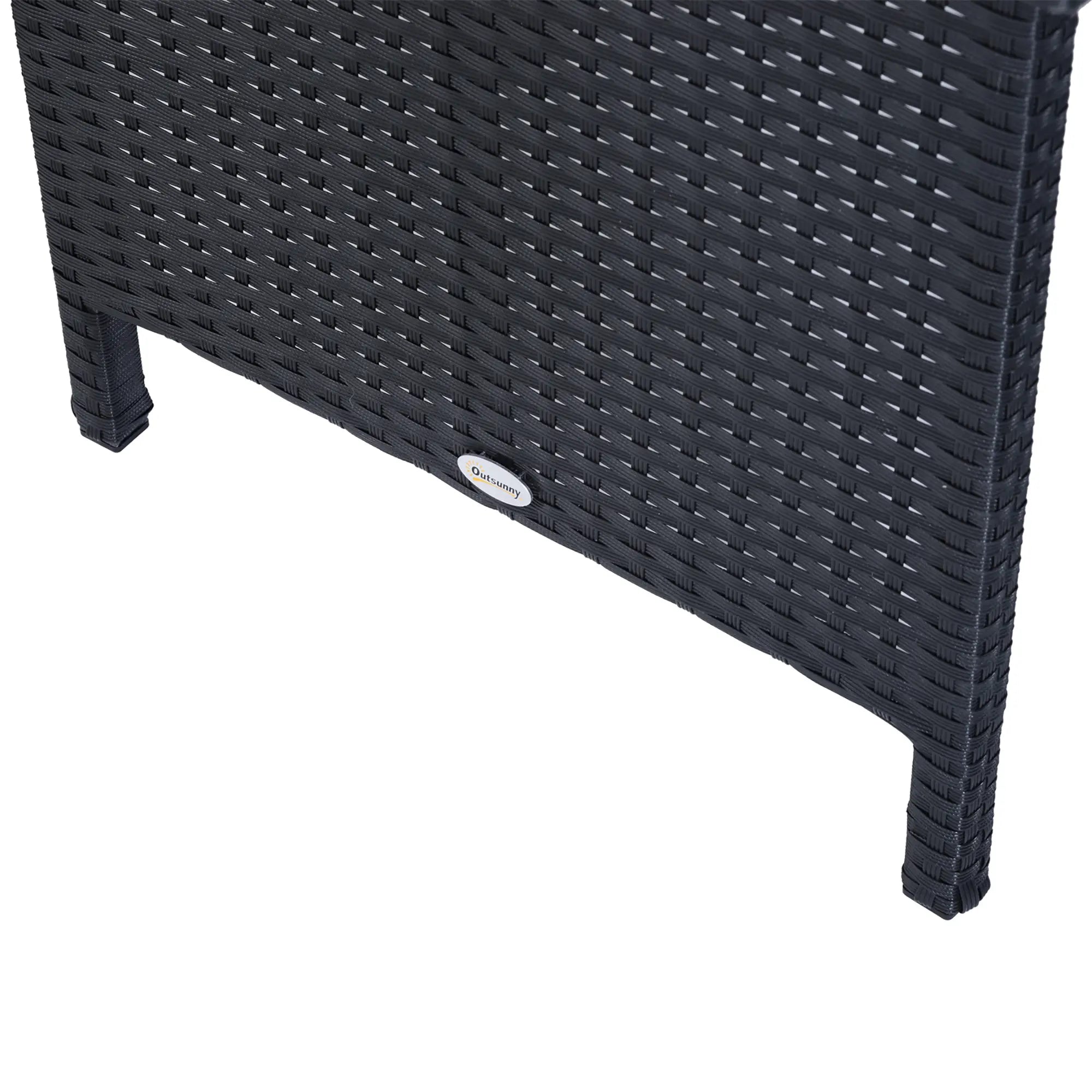 8-Seater Garden Rattan Furniture Rattan Corner Dining Sofa Set Wicker Conservatory Furniture Lawn Patio Coffee Table Foot Stool w/Cushion-Black