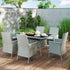 Seven-Piece Rattan Dining Set - Grey