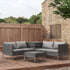 4pc Garden Rattan Wicker Outdoor Furniture Patio Corner Sofa Love Seat and Table Set with Cushions Side Desk Storage, Mixed Grey