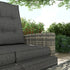 4 Piece Rattan Garden Furniture Set Outdoor Sofa Sectional Set with Glass Top Table for Poolside, Light Grey