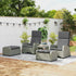 5-Piece Rattan Garden Furniture Set with Cushions - Charcoal Grey