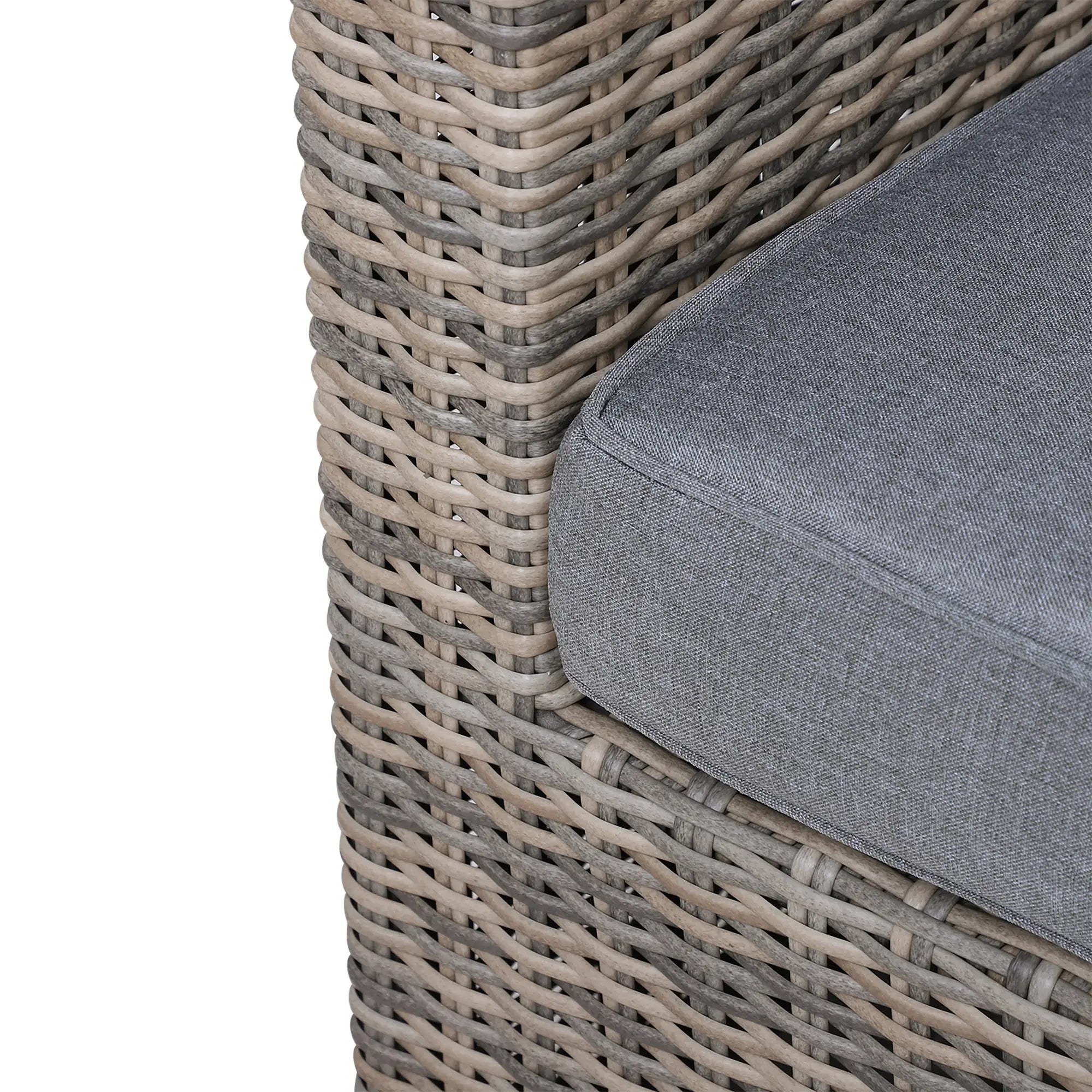 5 Piece Rattan Garden Furniture Set w/ 10cm Thick Cushions, Aluminium Frame Wicker Outdoor Balcony Sofa Set with Corner Armchairs, Ottomans, and Glass Top Table, Mixed Brown