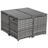 8-Seater Rattan Dining Set Garden Furniture Cushion Seat Woven Rattan Grey