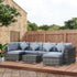 8 Pieces PE Rattan Corner Sofa Set with Thick Cushions, Aluminium Outdoor Rattan Garden Furniture Set with Glass Top Table, No Assembly Required, Grey