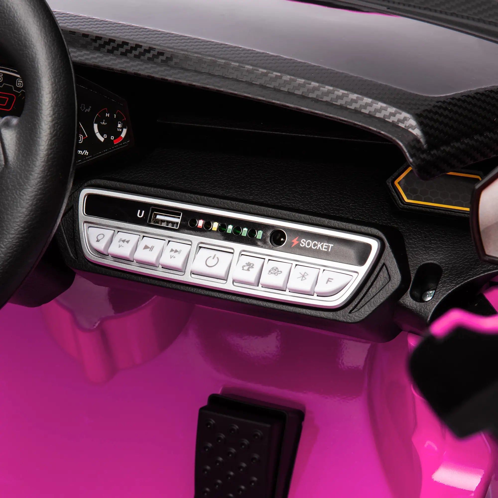 12V Lamborghini Autentica Licensed Kids Electric Car with Remote Control, 4 Suspension Wheels, Soft Start, Pink
