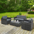 4 Pieces Wicker Steel Rattan Sofa Set Garden Chair Seat Furniture Patio Grey