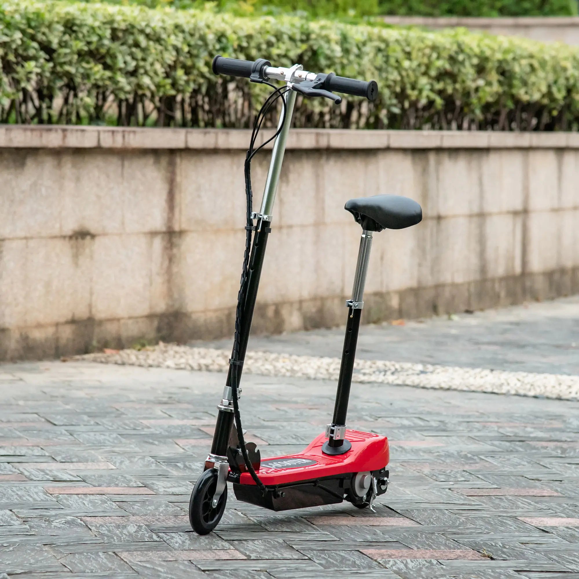 Outdoor Ride On Powered Scooter 120W Motor Bike 2 x 12V Battery - Red