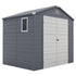 7.9ft x 6.2ft Aluminium Frame and Plastic Wall Shed, with Foundation - Grey