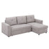 Linen-Look 'L' Storage Sofa Bed - Light Grey