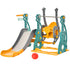 3-IN-1 Kids Swing and Slide Set with Basketball Hoop Slide Swing Adjustable Seat Height Toddler Playground Activity Center Indoor and Outdoor Play Equipment