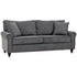 196cm 3 Seater Sofa, Fabric Sofa with Rubber Wood Legs, Nailhead Trim, 2 Pillows, Small Upholstered Couch Settee for Living Room, Guest Room, Grey