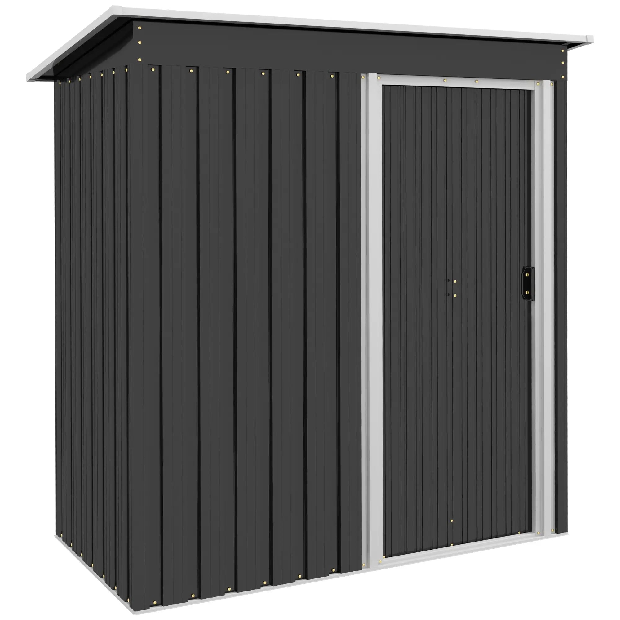 3ft Garden Storage Shed with Sliding Door and Sloped Roof Outdoor Equipment Tool, Black