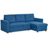 3 Seater Sofa Bed, L Shaped Pull Out Sofa Bed with Storage, Convertible Click Clack Settee Sectional Sleeper Futon for Living Room, Office, Dark Blue