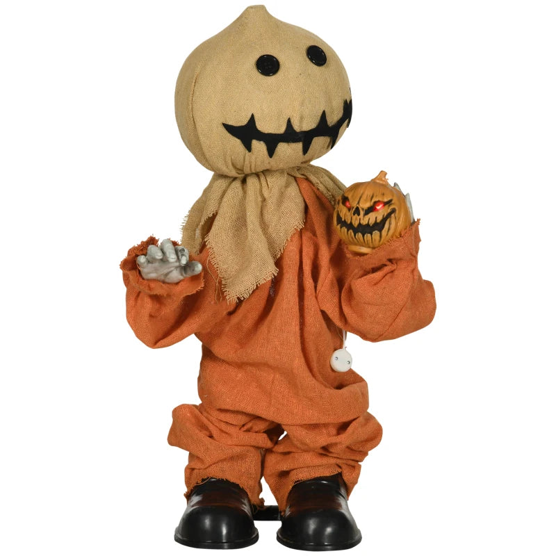 77cm Halloween Scarecrow Decoration, Outdoor Activated Prop with Light Up Eyes, Sound Activated