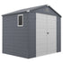 7.9ft x 6.2ft Aluminium Frame and Plastic Wall Shed, with Foundation - Grey