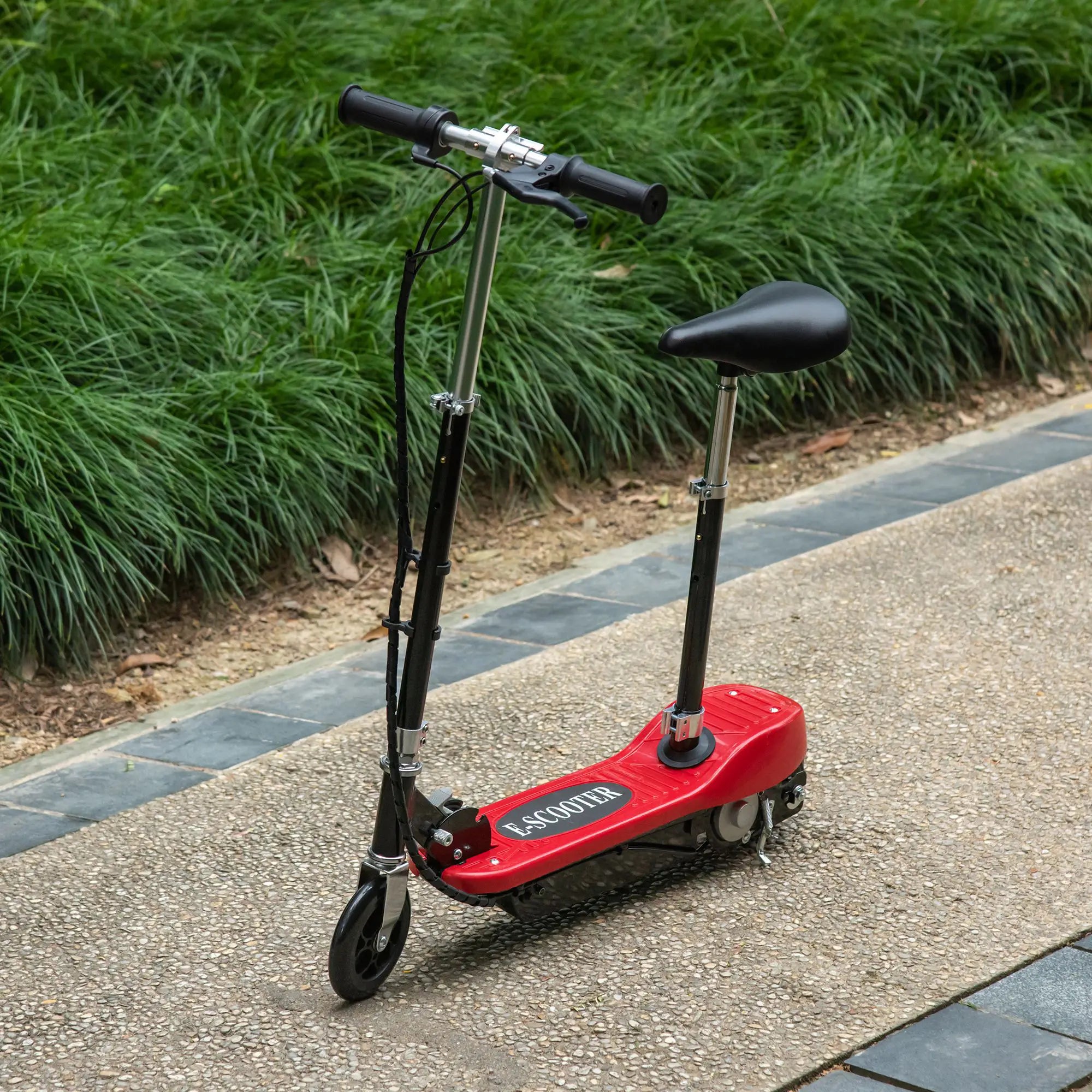 Outdoor Ride On Powered Scooter 120W Motor Bike 2 x 12V Battery - Red