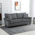 196cm 3 Seater Sofa, Fabric Sofa with Rubber Wood Legs, Nailhead Trim, 2 Pillows, Small Upholstered Couch Settee for Living Room, Guest Room, Grey