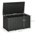 336 Litre Garden Storage Box, Water-resistant Heavy Duty Double Wall Plastic Container, Extra Large Outdoor Garden Furniture Organizer, Deck Cushion Chest with Wheels and Handles, Black