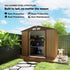7 x 4ft Lockable Metal Garden Tool Storage Shed, Outdoor Storage Shed with Foundation and vents, Light Brown