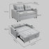 Two-Seater Pull-Out Sofa Bed - Light Grey