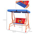 Two Seater Kids Garden Swing, Cowboy Themed kids Swing Chair with Adjustable Canopy, Safety Belts for Outdoor Use