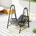Rattan Swing Chair, Outdoor Garden Hanging Swing Seat with Stand and Seat Cushion, Porch Hanging Chair for Balcony, Garden, Deck, Dark Grey