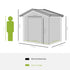 7ft x 4ft Lockable Garden Metal Storage Shed Storage Roofed Tool Metal Shed w/ Air Vents Steel Grey