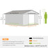 13 x 11ft Metal Garden Shed, Outdoor Storage Tool House with Ventilation Slots, Foundation Kit and Lockable Double Doors, Light Brown