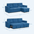 3 Seater Sofa Bed, L Shaped Pull Out Sofa Bed with Storage, Convertible Click Clack Settee Sectional Sleeper Futon for Living Room, Office, Dark Blue