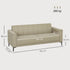3 Seater Sofa, Modern Fabric Sofa Couch, Channel Tufted Upholstered Sofa Settee for Living Room, Guest Room, Bedroom, Home Office, Khaki