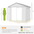 7.9ft x 6.2ft Aluminium Frame and Plastic Wall Shed, with Foundation - Grey