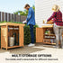 Small Shed, Wooden Garden Shed with Openable Hinged Roof and Removable Shelf, Outdoor Tool Storage Cabinet Chest with Double Doors, 74 x 43 x 88 cm, Natural Wood Finish
