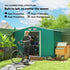 9 x 6ft Metal Garden Shed, Outdoor Storage Tool House with Ventilation Slots, Foundation Kit and Lockable Double Doors, Green