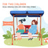 Two Seater Kids Garden Swing, Cowboy Themed kids Swing Chair with Adjustable Canopy, Safety Belts for Outdoor Use