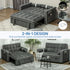 Two-Seater Linen-Look Sofa Bed - Charcoal Grey