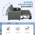 Two-Seater Linen-Look Sofa Bed - Charcoal Grey