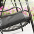 Rattan Swing Chair, Outdoor Garden Hanging Swing Seat with Stand and Seat Cushion, Porch Hanging Chair for Balcony, Garden, Deck, Dark Grey