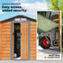 6.5 x 5ft Metal Garden Shed, House Hut Gardening Tool Storage with Ventilations, Sliding Door, Sloped Roof for Garden, Patio, Brown
