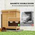 Small Shed, Wooden Garden Shed with Openable Hinged Roof and Removable Shelf, Outdoor Tool Storage Cabinet Chest with Double Doors, 74 x 43 x 88 cm, Natural Wood Finish