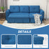 3 Seater Sofa Bed, L Shaped Pull Out Sofa Bed with Storage, Convertible Click Clack Settee Sectional Sleeper Futon for Living Room, Office, Dark Blue