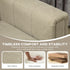 3 Seater Sofa, Modern Fabric Sofa Couch, Channel Tufted Upholstered Sofa Settee for Living Room, Guest Room, Bedroom, Home Office, Khaki
