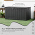 336 Litre Garden Storage Box, Water-resistant Heavy Duty Double Wall Plastic Container, Extra Large Outdoor Garden Furniture Organizer, Deck Cushion Chest with Wheels and Handles, Black