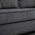 196cm 3 Seater Sofa, Fabric Sofa with Rubber Wood Legs, Nailhead Trim, 2 Pillows, Small Upholstered Couch Settee for Living Room, Guest Room, Grey